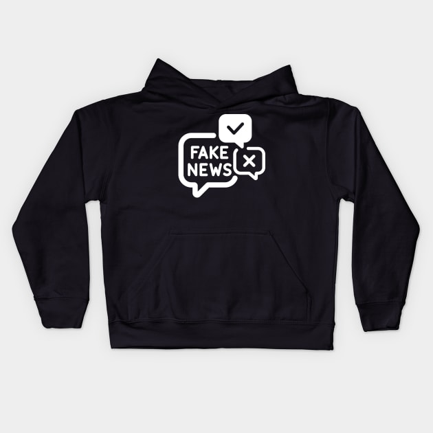 Fake News Conspiracy Theory Kids Hoodie by Emma